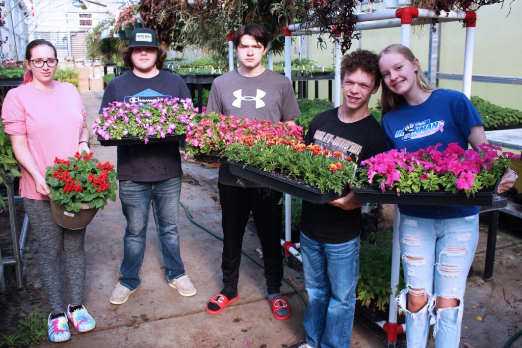 From left: CHS Greenhouse Management students Ciara Taylor, Levi Pyle, Carter Chapman, Holden Estel and Maddie Wydra.