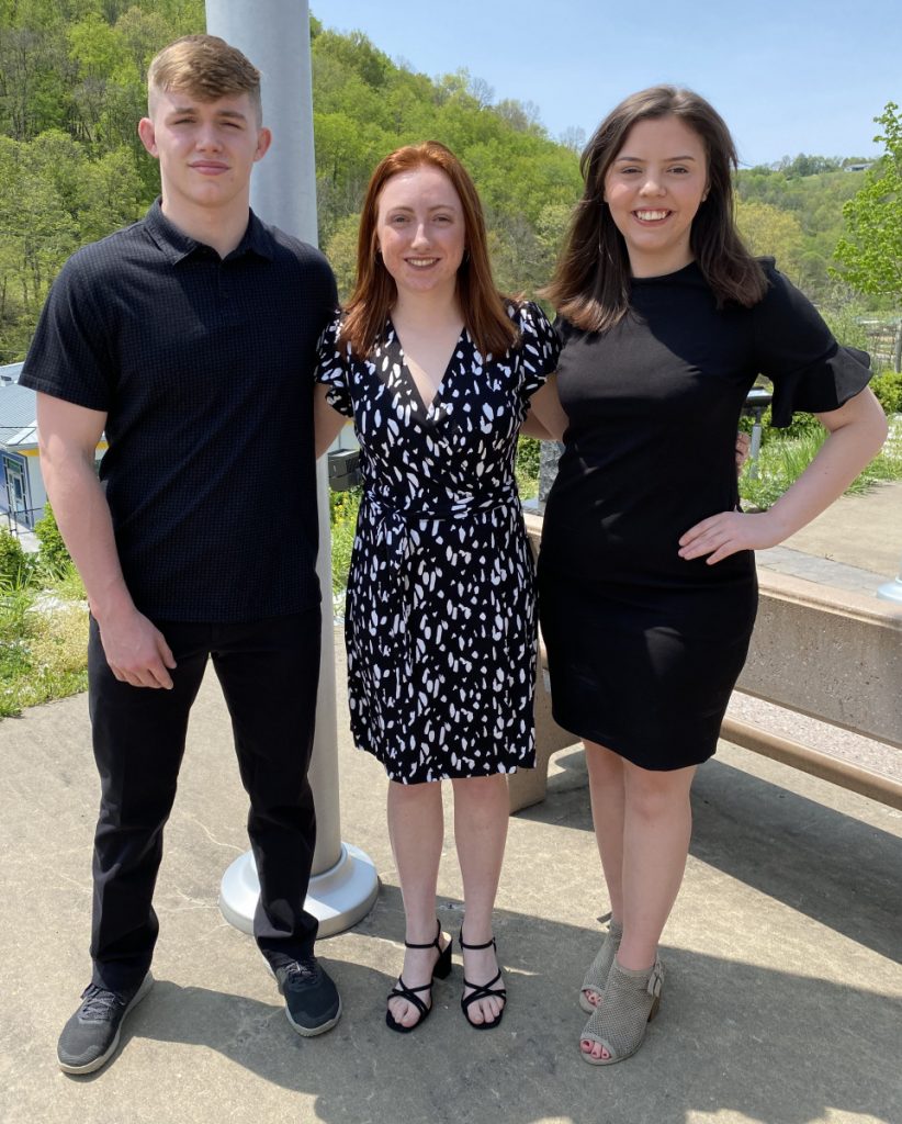 Pictured from left:  Cameron High School Class of 2022 Valedictorian Ian Bush and 2022 CHS Salutatorians Montgomery Bertram and Abbigale Carney.