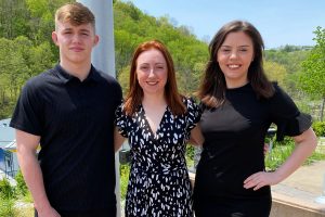 Pictured from left: Cameron High School Class of 2022 Valedictorian Ian Bush and 2022 CHS Salutatorians Montgomery Bertram and Abbigale Carney.