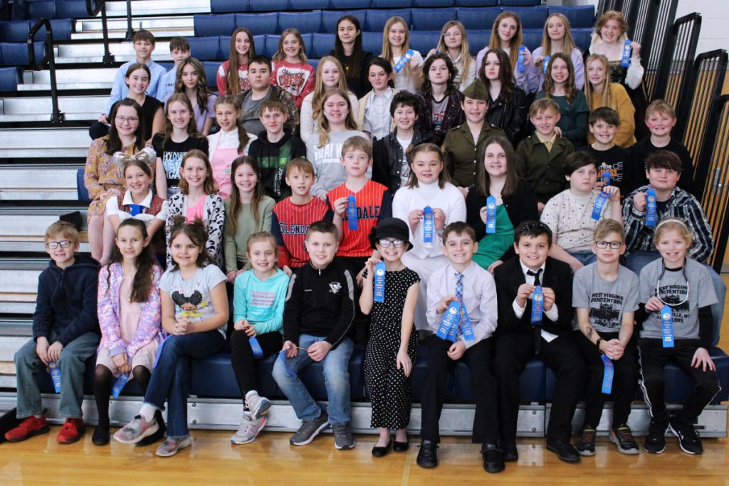 Pictured are the students who won first place in their category and are moving on the regional social studies fair.