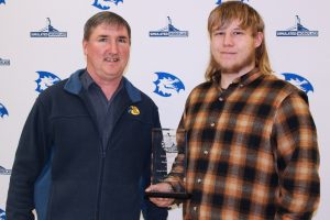 Pictured from left: Plant Systems teacher Donald Poage and CHS CTE Student of the Quarter Kolten Wendt.